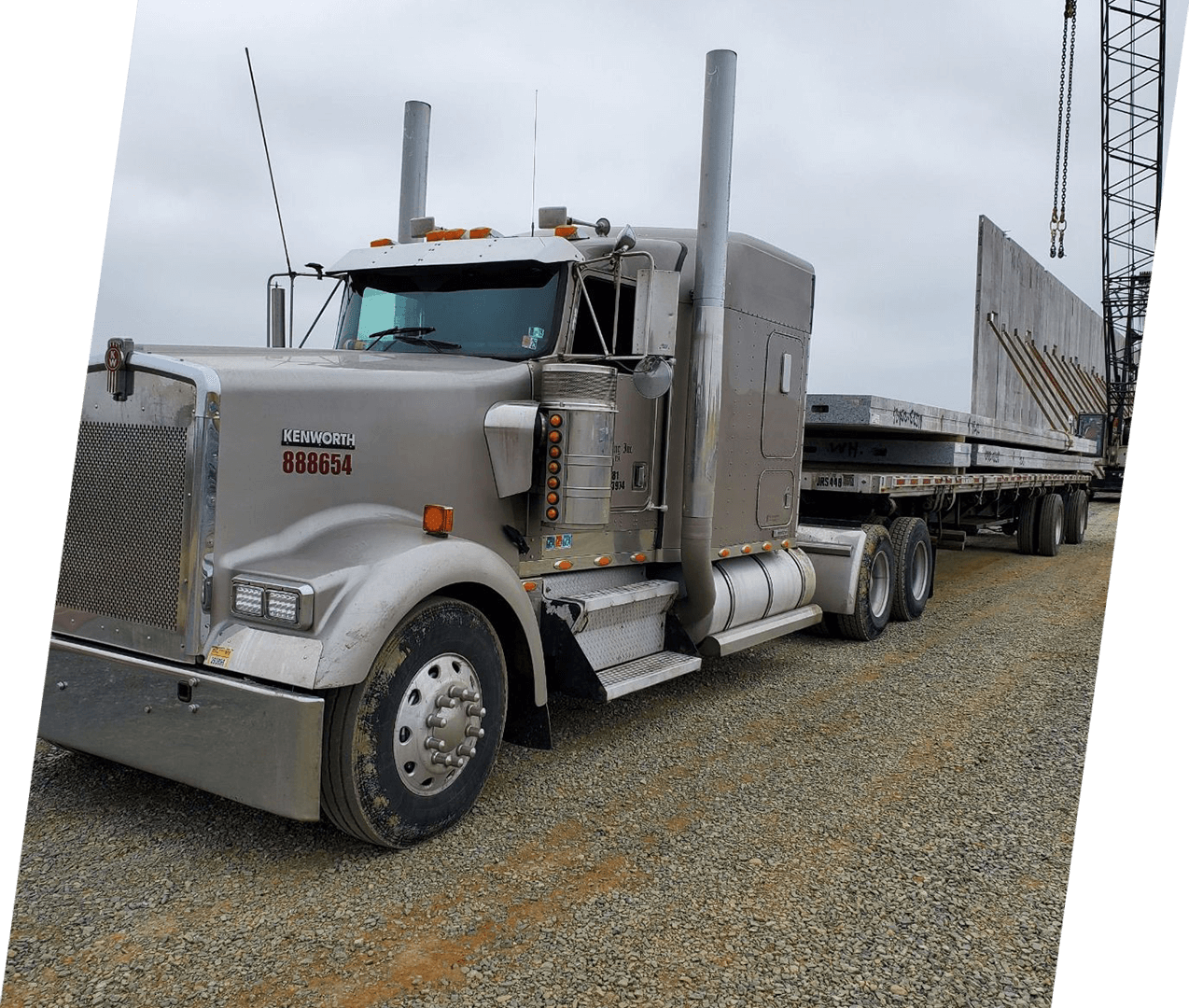 A large truck is parked on the side of the road.