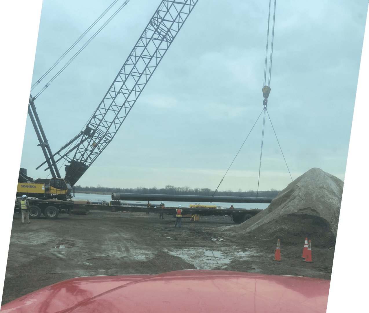 A crane is in the middle of construction.