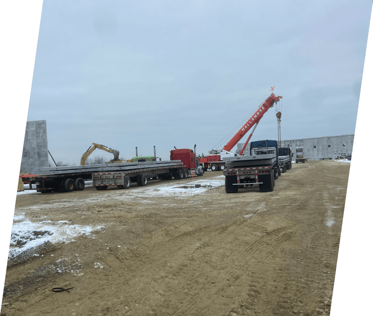 A truck is parked on the side of a road.